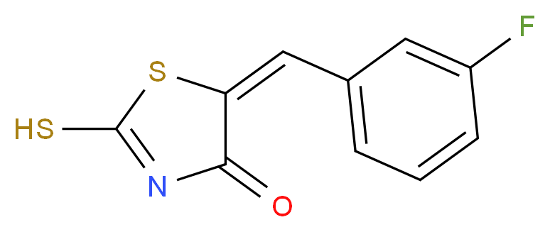 (5E)-5-(3-Fluorobenzylidene)-2-mercapto-1,3-thiazol-4(5H)-one_分子结构_CAS_349-33-7)