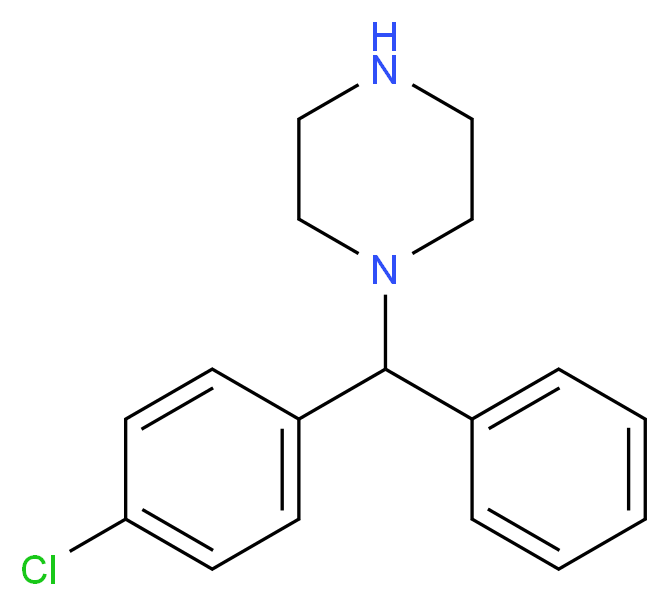 1-((4-chlorophenyl)(phenyl)methyl)piperazine_分子结构_CAS_)