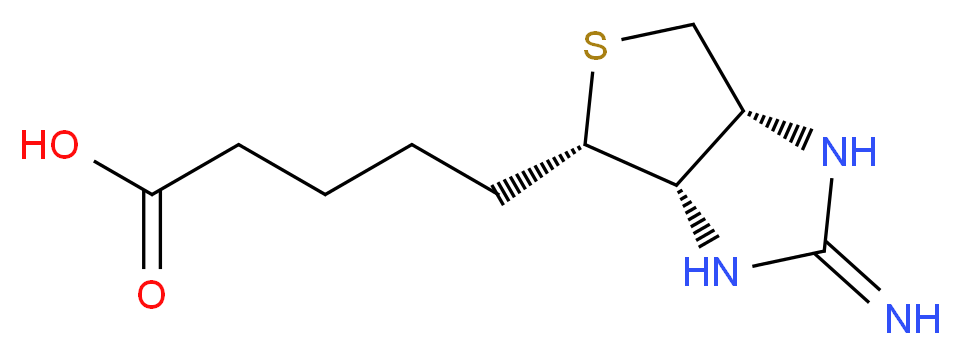 5-[(3aS,4S,6aR)-2-imino-hexahydro-1H-thieno[3,4-d]imidazolidin-4-yl]pentanoic acid_分子结构_CAS_13395-35-2