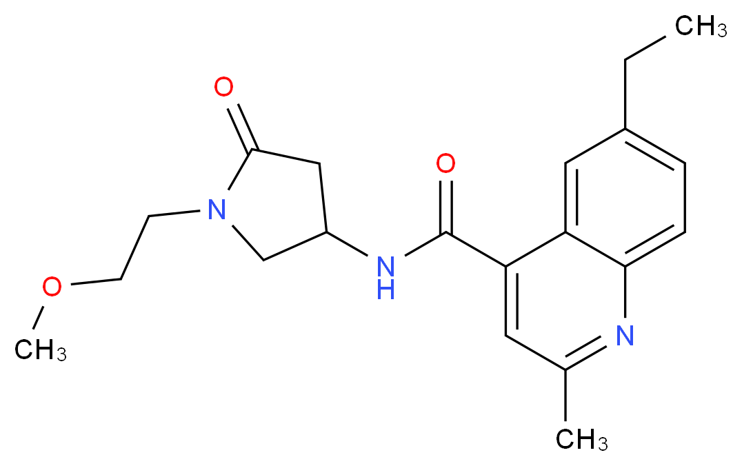 6-ethyl-N-[1-(2-methoxyethyl)-5-oxo-3-pyrrolidinyl]-2-methyl-4-quinolinecarboxamide_分子结构_CAS_)