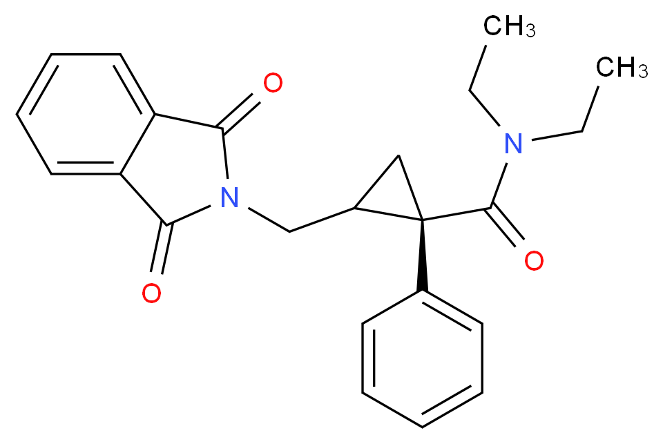 (1R,2S)-2-[(1,3-Dihydro-1,3-dioxo-2H-isoindol-2-yl)methyl]-N,N-diethyl-1-phenylcyclopropanecarboxamide_分子结构_CAS_105310-75-6)