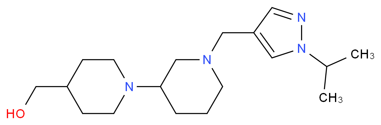 {1'-[(1-isopropyl-1H-pyrazol-4-yl)methyl]-1,3'-bipiperidin-4-yl}methanol_分子结构_CAS_)