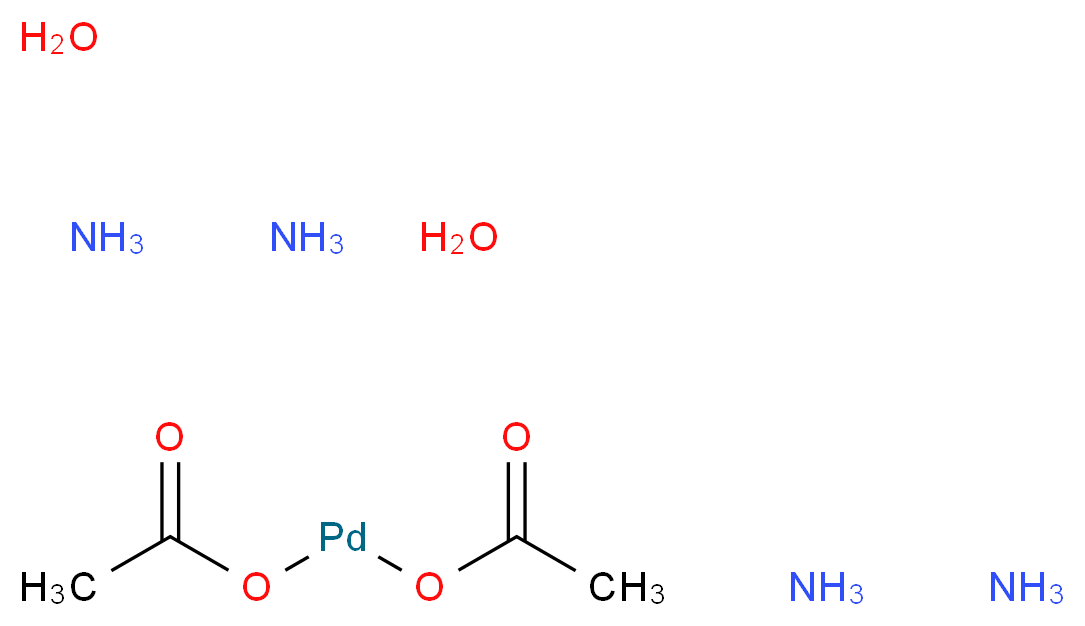 (acetyloxy)palladio acetate tetraamine dihydrate_分子结构_CAS_61495-96-3