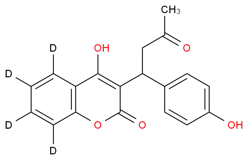 4-hydroxy-3-[1-(4-hydroxyphenyl)-3-oxobutyl](<sup>2</sup>H<sub>4</sub>)-2H-chromen-2-one_分子结构_CAS_94820-63-0