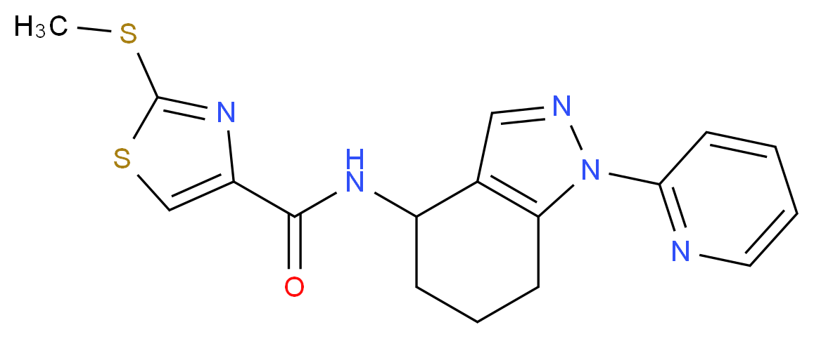 2-(methylthio)-N-[1-(2-pyridinyl)-4,5,6,7-tetrahydro-1H-indazol-4-yl]-1,3-thiazole-4-carboxamide_分子结构_CAS_)