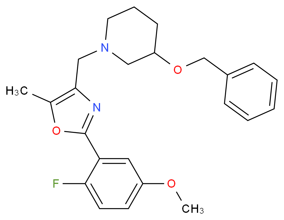 3-(benzyloxy)-1-{[2-(2-fluoro-5-methoxyphenyl)-5-methyl-1,3-oxazol-4-yl]methyl}piperidine_分子结构_CAS_)