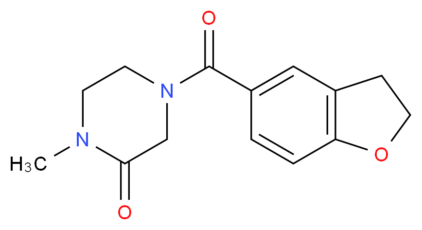4-(2,3-dihydro-1-benzofuran-5-ylcarbonyl)-1-methyl-2-piperazinone_分子结构_CAS_)