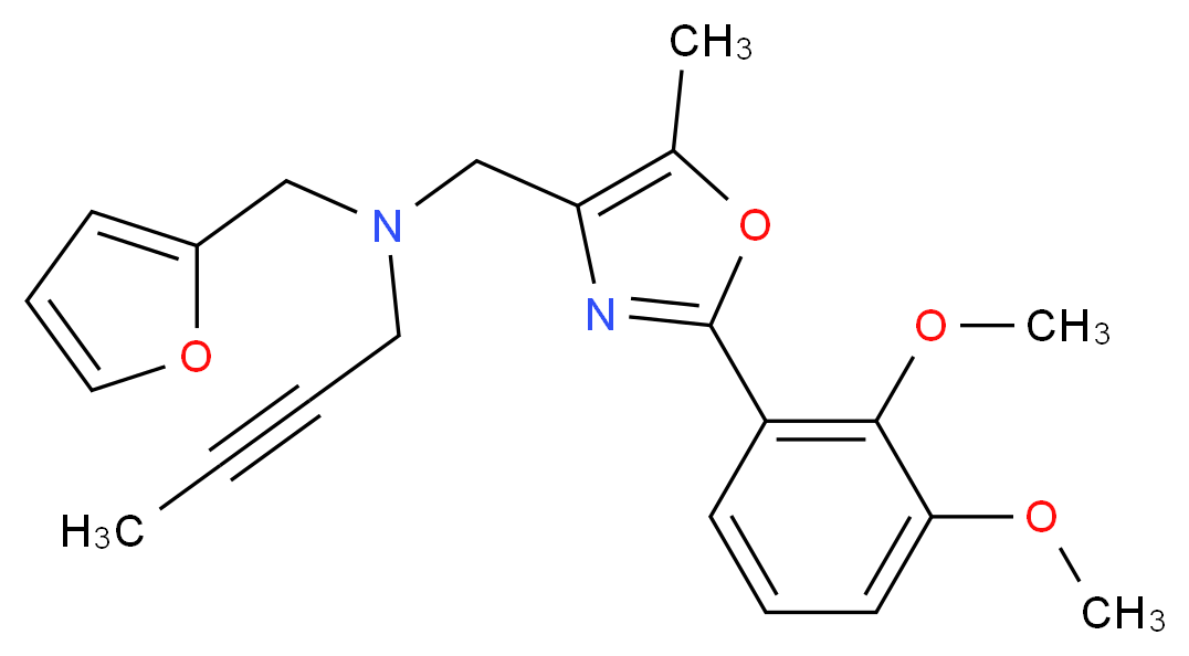 2-butyn-1-yl{[2-(2,3-dimethoxyphenyl)-5-methyl-1,3-oxazol-4-yl]methyl}(2-furylmethyl)amine_分子结构_CAS_)