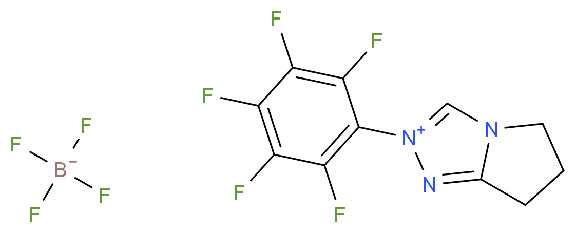 6,7-二氢-2-五氟苯基-5H-吡咯并[2,1-c]-1,2,4-三唑鎓四氟硼酸盐_分子结构_CAS_862095-91-8)