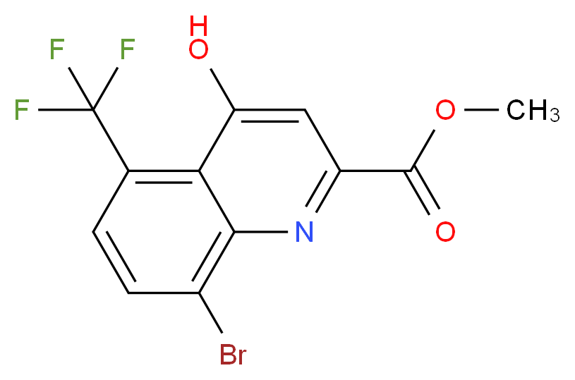 methyl 8-bromo-4-hydroxy-5-(trifluoromethyl)quinoline-2-carboxylate_分子结构_CAS_1072944-77-4