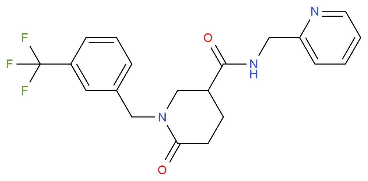 6-oxo-N-(2-pyridinylmethyl)-1-[3-(trifluoromethyl)benzyl]-3-piperidinecarboxamide_分子结构_CAS_)