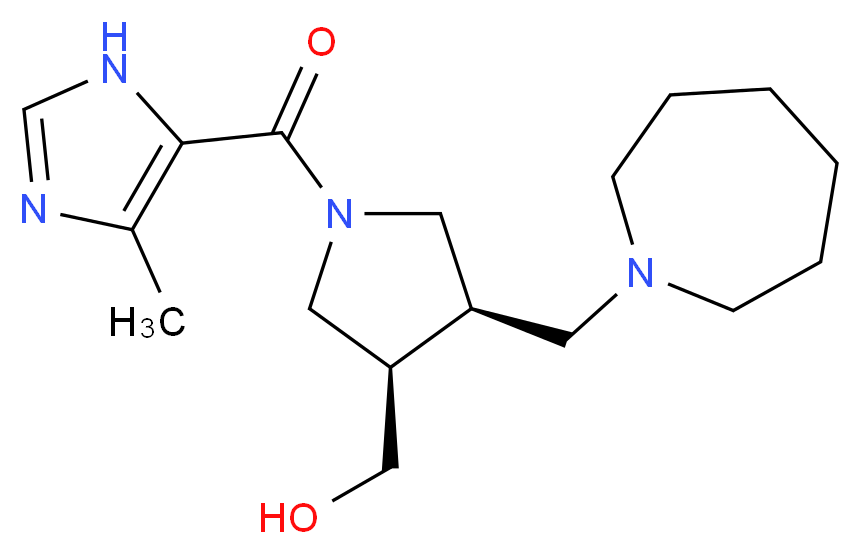 {(3R*,4R*)-4-(1-azepanylmethyl)-1-[(4-methyl-1H-imidazol-5-yl)carbonyl]-3-pyrrolidinyl}methanol_分子结构_CAS_)