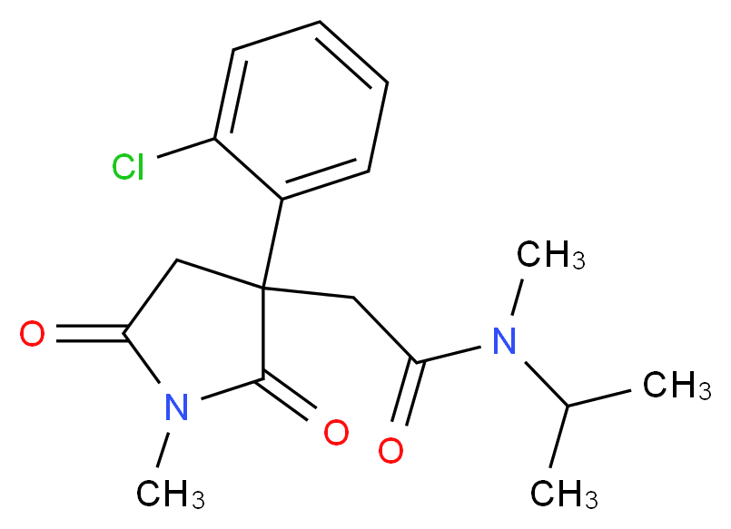 2-[3-(2-chlorophenyl)-1-methyl-2,5-dioxo-3-pyrrolidinyl]-N-isopropyl-N-methylacetamide_分子结构_CAS_)
