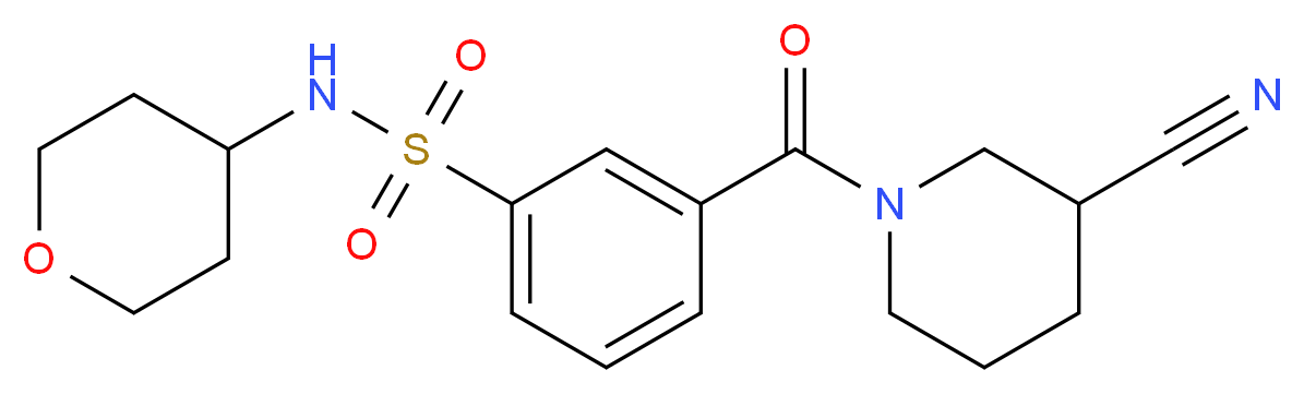 3-[(3-cyanopiperidin-1-yl)carbonyl]-N-(tetrahydro-2H-pyran-4-yl)benzenesulfonamide_分子结构_CAS_)