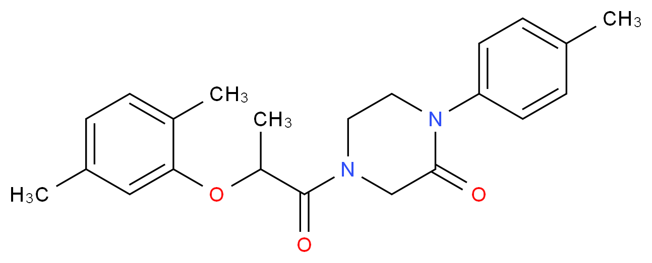 4-[2-(2,5-dimethylphenoxy)propanoyl]-1-(4-methylphenyl)-2-piperazinone_分子结构_CAS_)