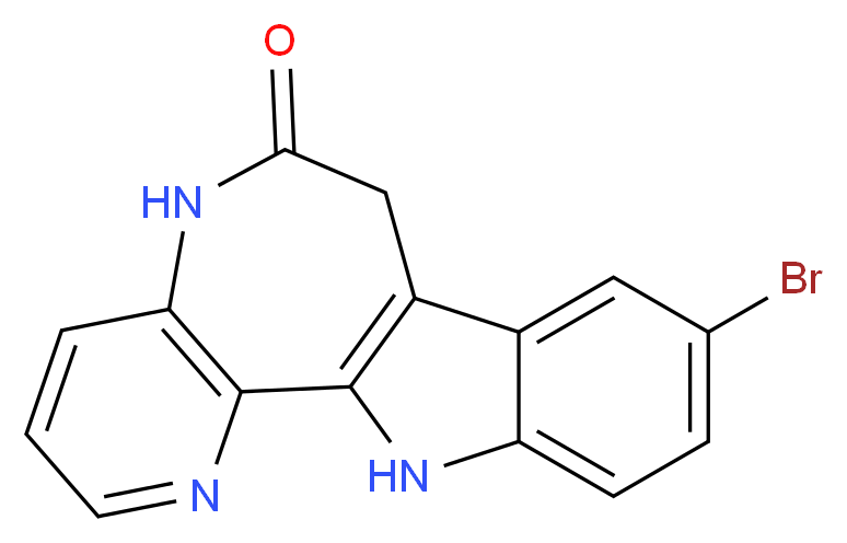 14-bromo-3,8,18-triazatetracyclo[9.7.0.0<sup>2</sup>,<sup>7</sup>.0<sup>1</sup><sup>2</sup>,<sup>1</sup><sup>7</sup>]octadeca-1(11),2(7),3,5,12,14,16-heptaen-9-one_分子结构_CAS_676596-65-9