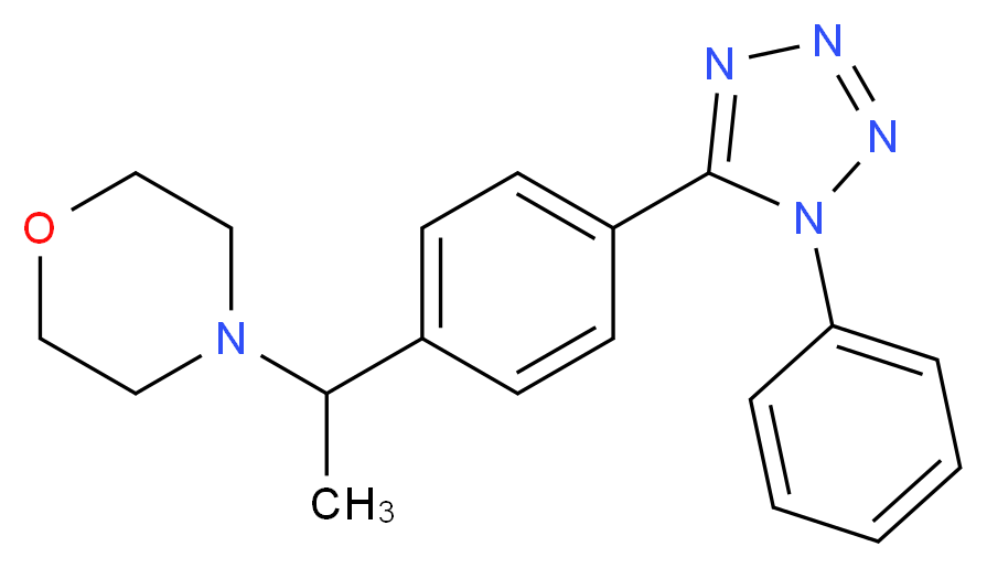 4-{1-[4-(1-phenyl-1H-tetrazol-5-yl)phenyl]ethyl}morpholine_分子结构_CAS_)