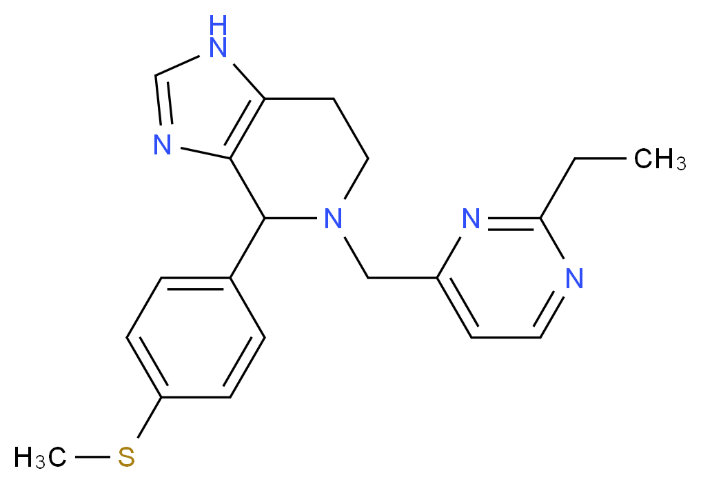 5-[(2-ethylpyrimidin-4-yl)methyl]-4-[4-(methylthio)phenyl]-4,5,6,7-tetrahydro-1H-imidazo[4,5-c]pyridine_分子结构_CAS_)