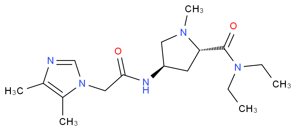 (4R)-4-{[(4,5-dimethyl-1H-imidazol-1-yl)acetyl]amino}-N,N-diethyl-1-methyl-L-prolinamide_分子结构_CAS_)