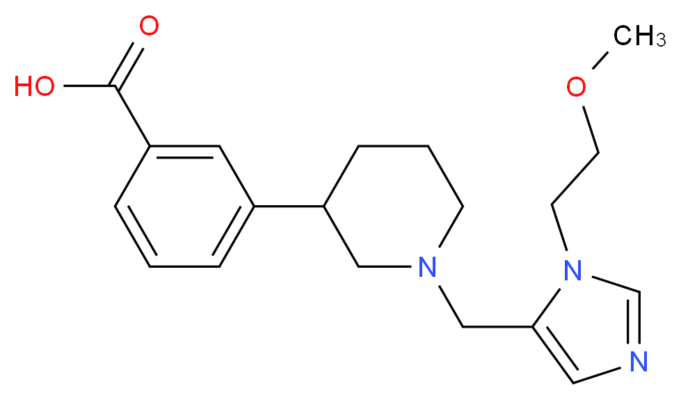 3-(1-{[1-(2-methoxyethyl)-1H-imidazol-5-yl]methyl}piperidin-3-yl)benzoic acid_分子结构_CAS_)