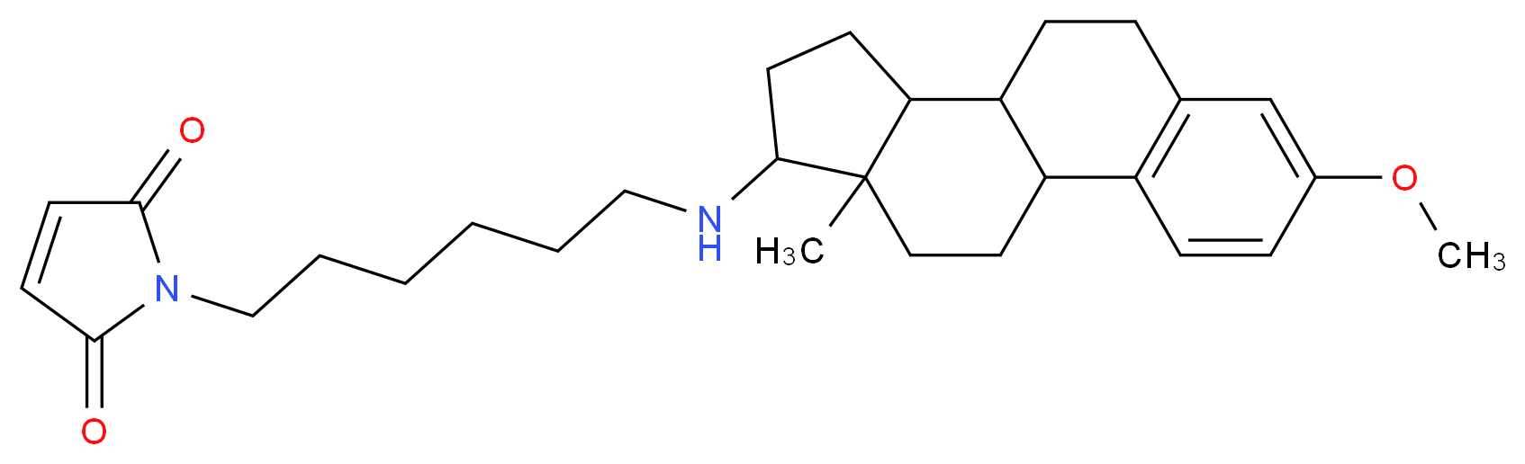 1-[6-({5-methoxy-15-methyltetracyclo[8.7.0.0^{2,7}.0^{11,15}]heptadeca-2(7),3,5-trien-14-yl}amino)hexyl]-2,5-dihydro-1H-pyrrole-2,5-dione_分子结构_CAS_112648-68-7