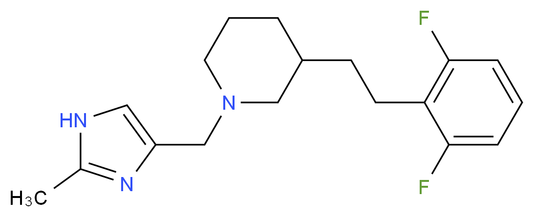 3-[2-(2,6-difluorophenyl)ethyl]-1-[(2-methyl-1H-imidazol-4-yl)methyl]piperidine_分子结构_CAS_)