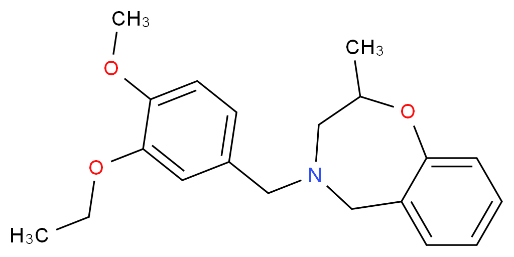 4-(3-ethoxy-4-methoxybenzyl)-2-methyl-2,3,4,5-tetrahydro-1,4-benzoxazepine_分子结构_CAS_)