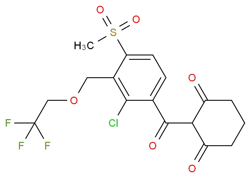 2-{2-chloro-4-methanesulfonyl-3-[(2,2,2-trifluoroethoxy)methyl]benzoyl}cyclohexane-1,3-dione_分子结构_CAS_335104-84-2