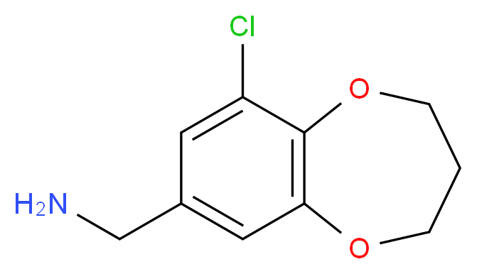 C-(9-Chloro-3,4-dihydro-2H-benzo[b][1,4]dioxepin-7-yl)-methylamine_分子结构_CAS_)