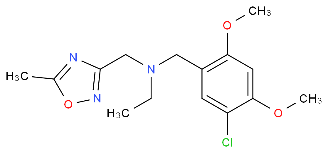 (5-chloro-2,4-dimethoxybenzyl)ethyl[(5-methyl-1,2,4-oxadiazol-3-yl)methyl]amine_分子结构_CAS_)