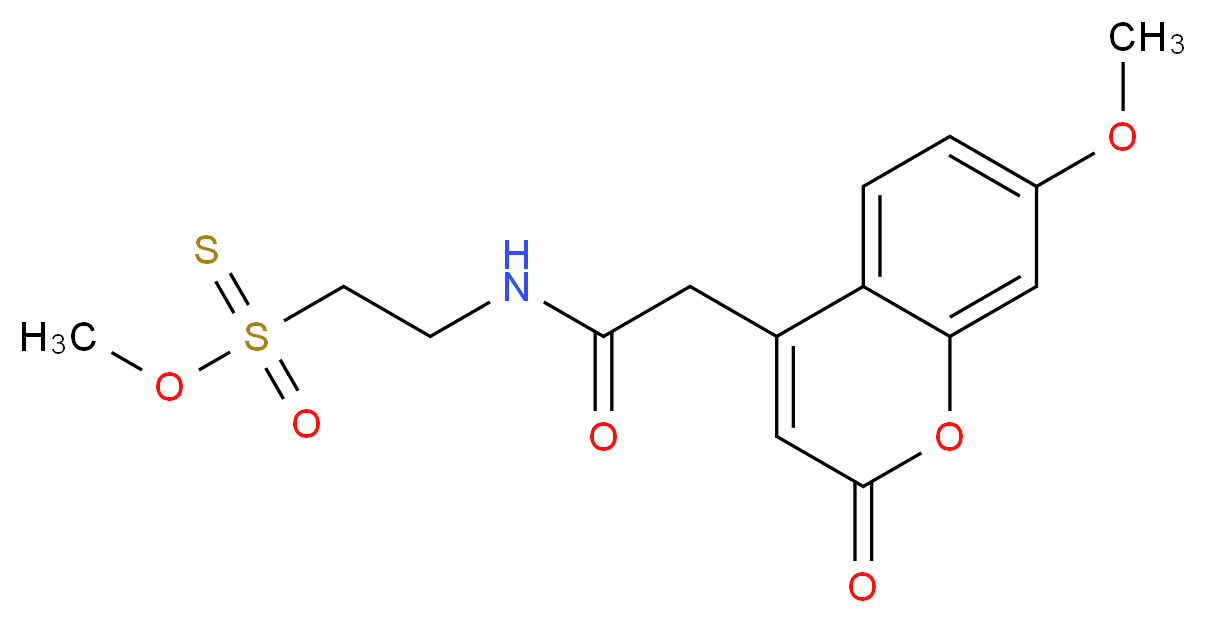 N-[2-Methanethiosulfonylethyl]-7-methoxycoumarin-4-acetamide_分子结构_CAS_887406-79-3)