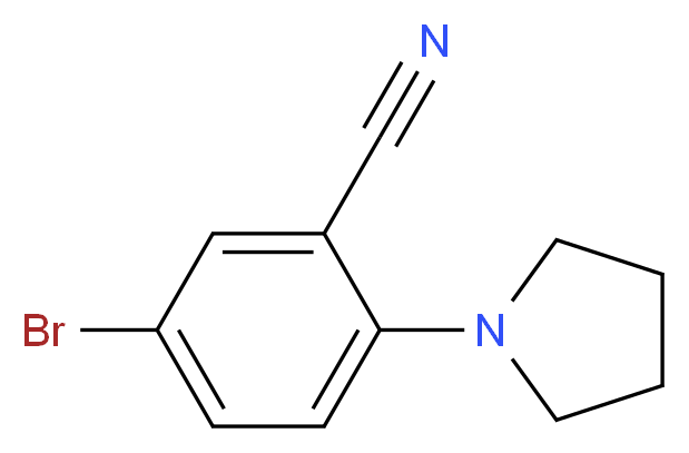 5-Bromo-2-(pyrrolidin-1-yl)benzonitrile_分子结构_CAS_876918-66-0)