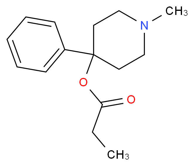 1-methyl-4-phenylpiperidin-4-yl propanoate_分子结构_CAS_13147-09-6