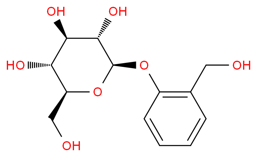 (2S,3R,4R,5S,6R)-2-(hydroxymethyl)-6-[2-(hydroxymethyl)phenoxy]oxane-3,4,5-triol_分子结构_CAS_138-52-3