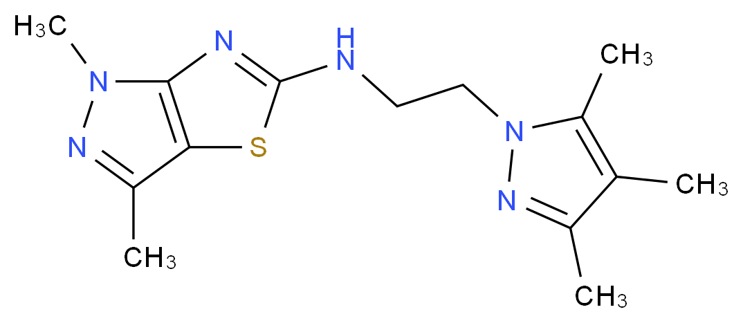 1,3-dimethyl-N-[2-(3,4,5-trimethyl-1H-pyrazol-1-yl)ethyl]-1H-pyrazolo[3,4-d][1,3]thiazol-5-amine_分子结构_CAS_)