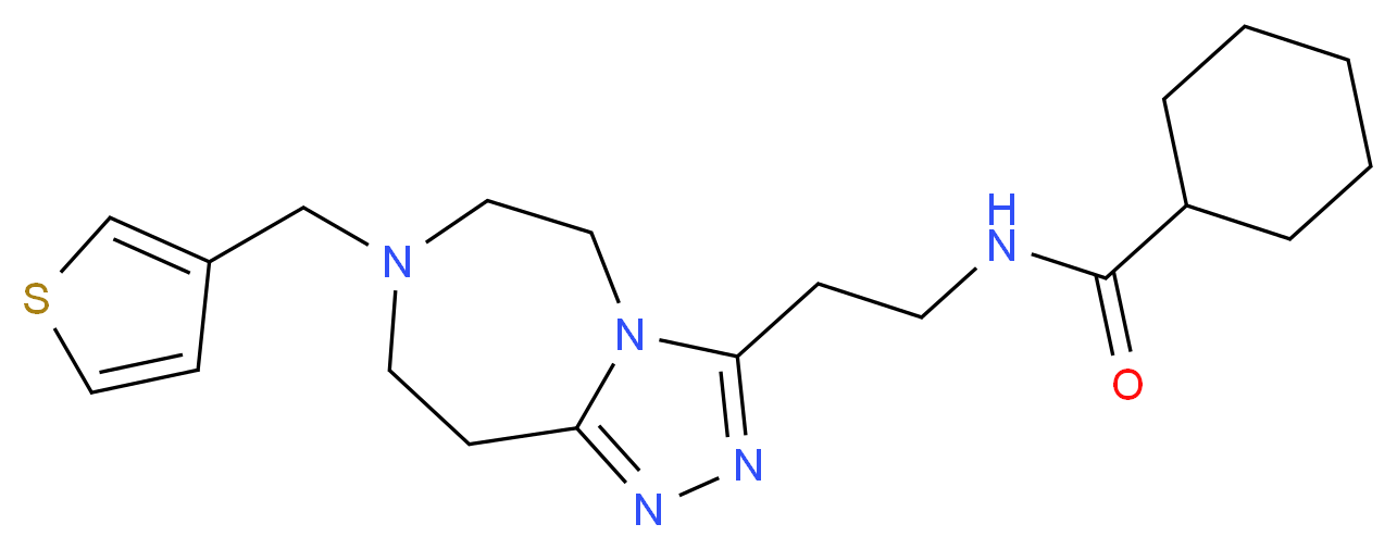 N-{2-[7-(3-thienylmethyl)-6,7,8,9-tetrahydro-5H-[1,2,4]triazolo[4,3-d][1,4]diazepin-3-yl]ethyl}cyclohexanecarboxamide_分子结构_CAS_)