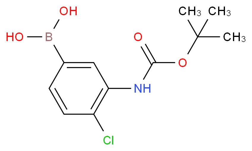 3-(Boc-氨基)-4-氯苯硼酸_分子结构_CAS_871329-57-6)