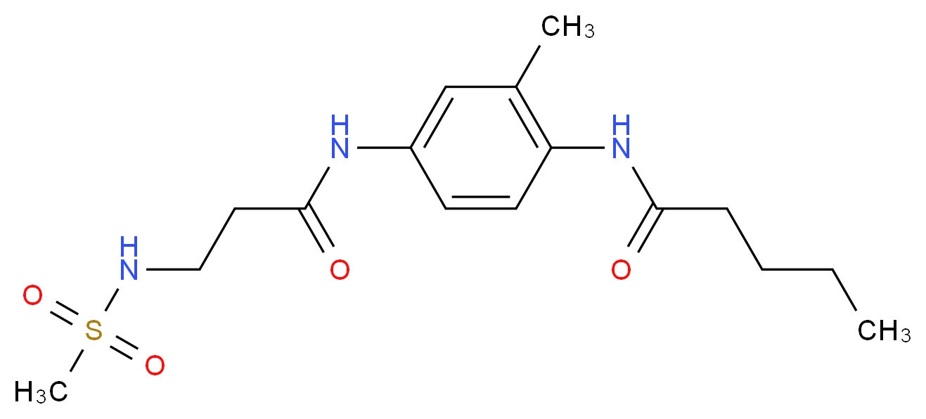 N-[2-methyl-4-({3-[(methylsulfonyl)amino]propanoyl}amino)phenyl]pentanamide_分子结构_CAS_)
