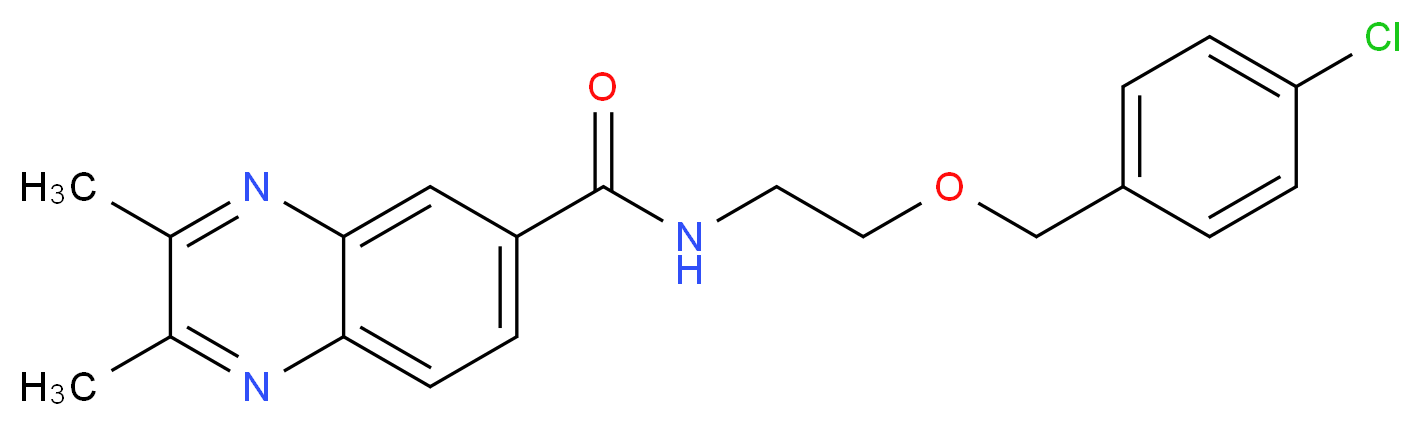N-{2-[(4-chlorobenzyl)oxy]ethyl}-2,3-dimethyl-6-quinoxalinecarboxamide_分子结构_CAS_)