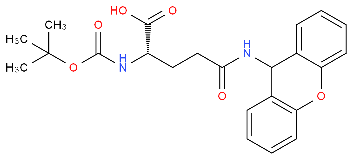 Boc-Gln(Xan)-OH_分子结构_CAS_55260-24-7)