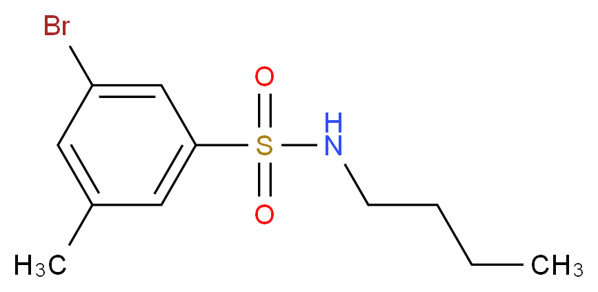 3-Bromo-N-butyl-5-methylbenzenesulfonamide_分子结构_CAS_1020252-93-0)