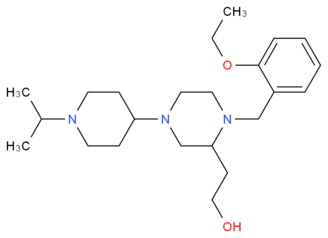 2-[1-(2-ethoxybenzyl)-4-(1-isopropyl-4-piperidinyl)-2-piperazinyl]ethanol_分子结构_CAS_)
