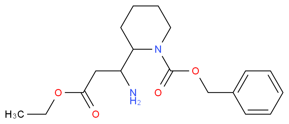 benzyl 2-(1-amino-3-ethoxy-3-oxopropyl)piperidine-1-carboxylate_分子结构_CAS_886362-39-6