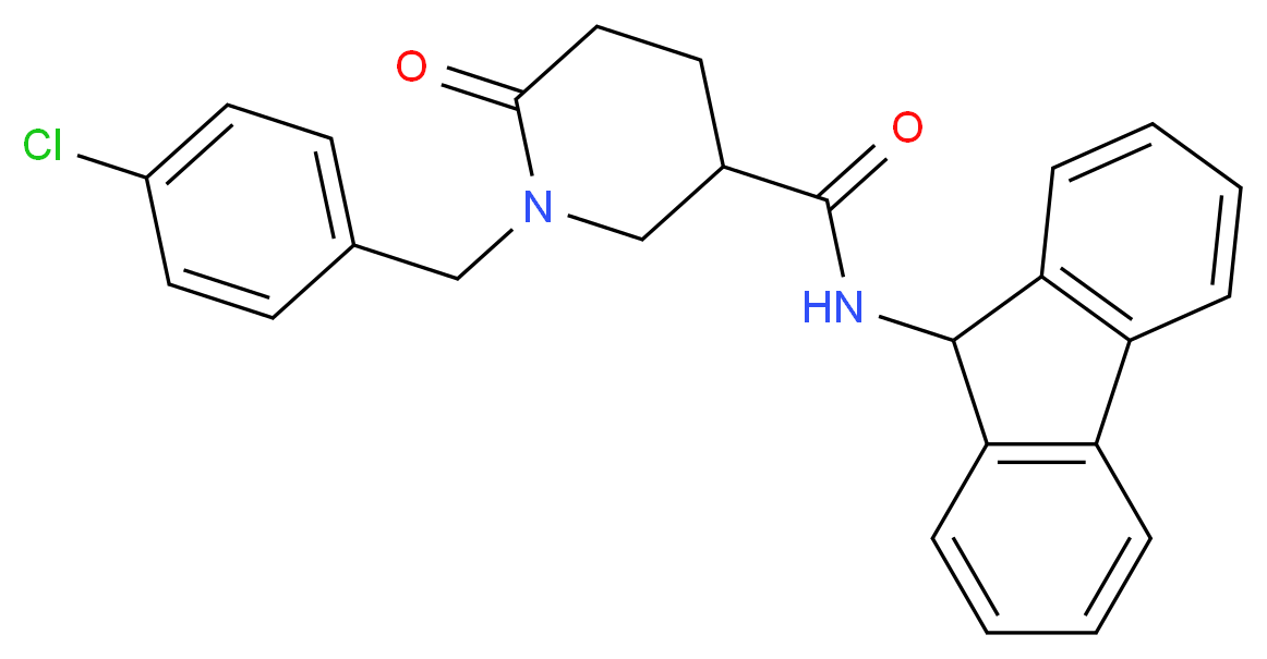 1-(4-chlorobenzyl)-N-9H-fluoren-9-yl-6-oxo-3-piperidinecarboxamide_分子结构_CAS_)