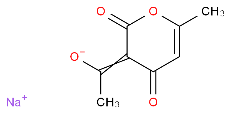 sodium 1-(6-methyl-2,4-dioxo-3,4-dihydro-2H-pyran-3-ylidene)ethan-1-olate_分子结构_CAS_4418-26-2