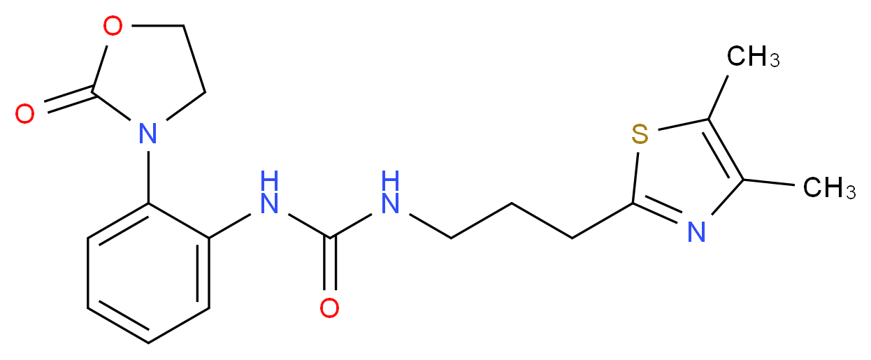 N-[3-(4,5-dimethyl-1,3-thiazol-2-yl)propyl]-N'-[2-(2-oxo-1,3-oxazolidin-3-yl)phenyl]urea_分子结构_CAS_)