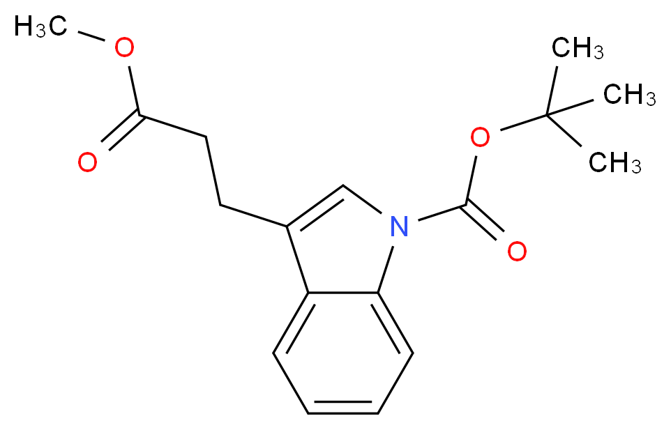 tert-butyl 3-(3-methoxy-3-oxopropyl)-1H-indole-1-carboxylate_分子结构_CAS_253605-13-9