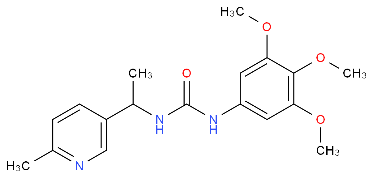 N-[1-(6-methylpyridin-3-yl)ethyl]-N'-(3,4,5-trimethoxyphenyl)urea_分子结构_CAS_)