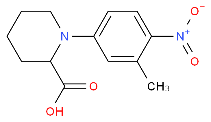1-(3-Methyl-4-nitrophenyl)piperidine-2-carboxylic acid_分子结构_CAS_)