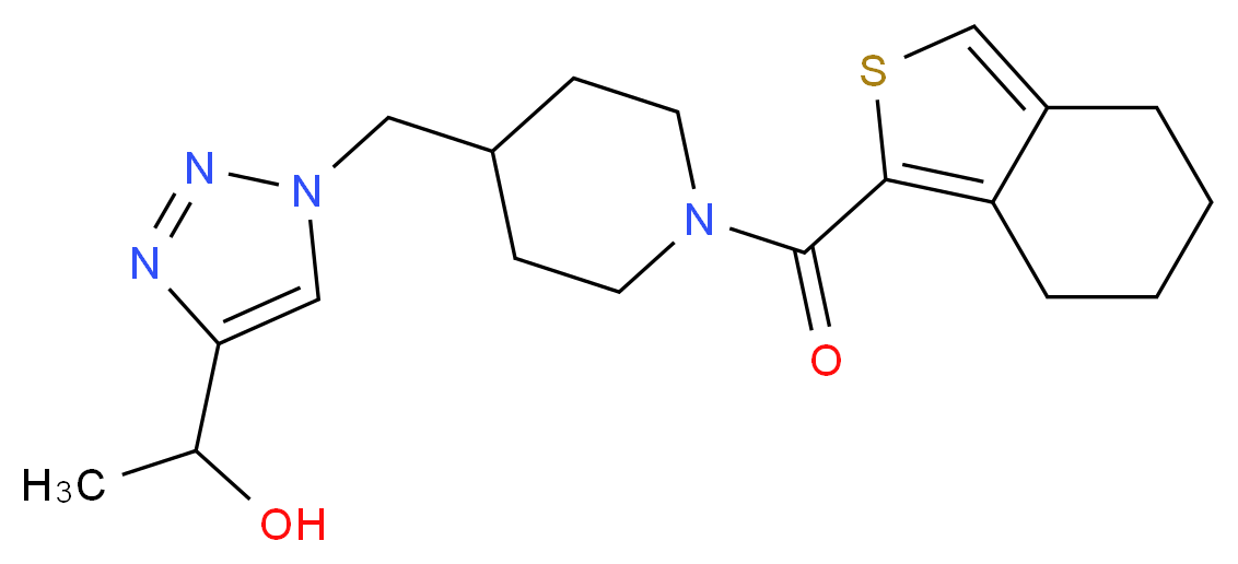 1-(1-{[1-(4,5,6,7-tetrahydro-2-benzothien-1-ylcarbonyl)-4-piperidinyl]methyl}-1H-1,2,3-triazol-4-yl)ethanol_分子结构_CAS_)
